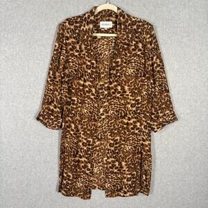 Kimono Duster Womens‎ 12 Cardigan Leopard Animal Silky Boho Open Flowy Loose